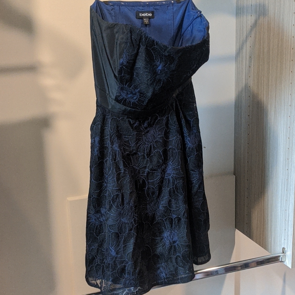 Bebe Strapless Fit and Flare Dress